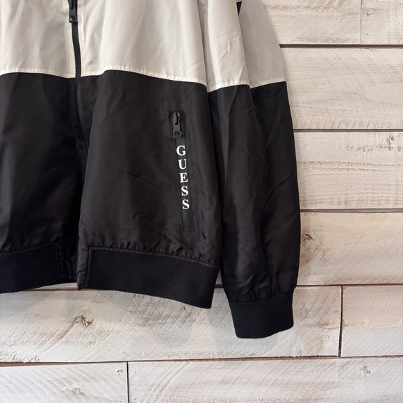 Guess Los Angeles Windbreaker Jacket Black And White SZ XXL LA - Picture 9 of 9